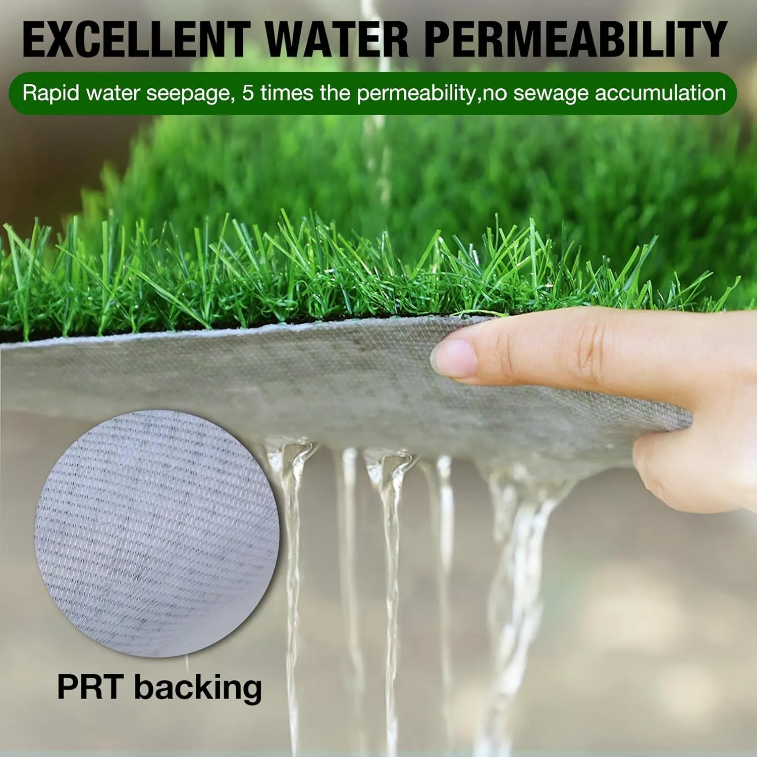 XLX TURF 5 FT x 7 FT Thick Artificial Grass Rugs Indoor Outdoor Use, Pets Fake Grass Pee Pads for Dogs, Patio Balcony Backyard Garden Lawn Decor